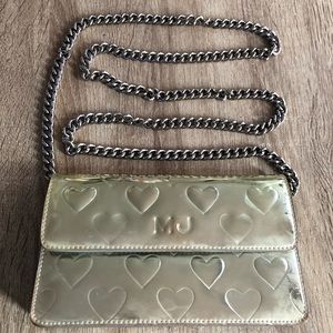 Silver Marc Jacobs mirror crossbody bag